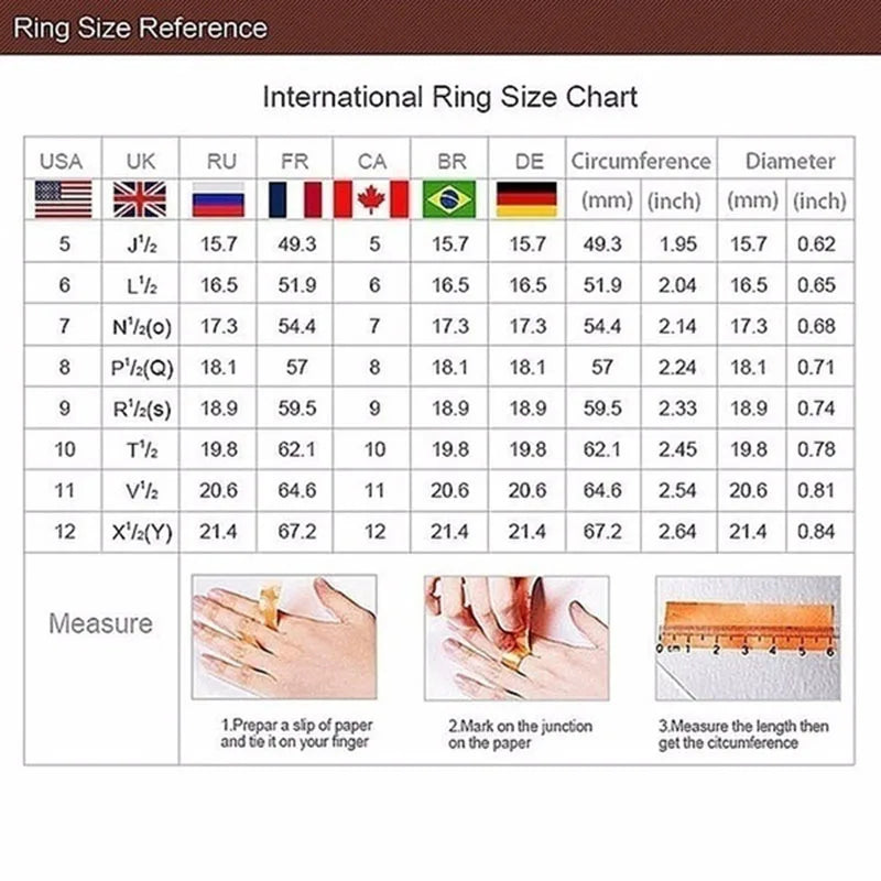 Blue Red Zircon Fashion Men's and Women's Rings