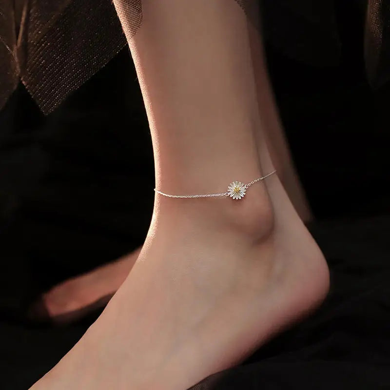Sterling Silver Anklet Dazzling Chain.