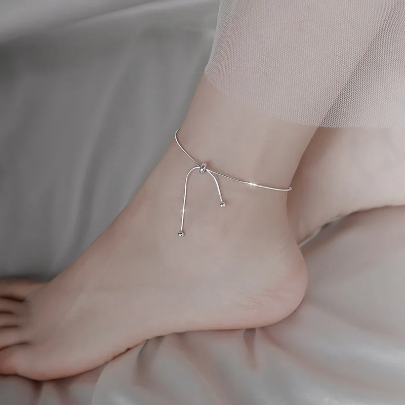 Sterling Silver Anklet Dazzling Chain.
