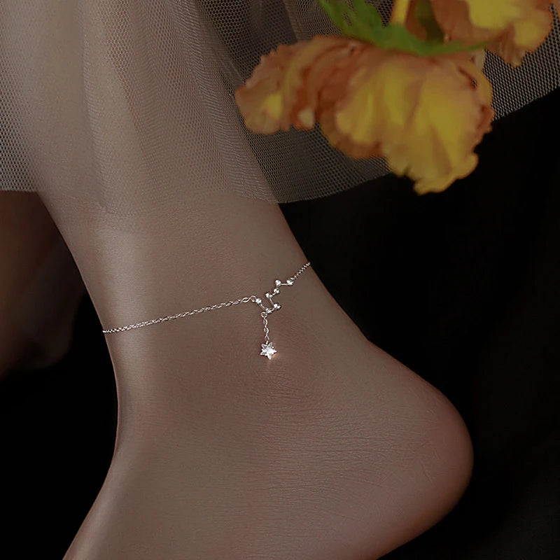 Sterling Silver Anklet Dazzling Chain.
