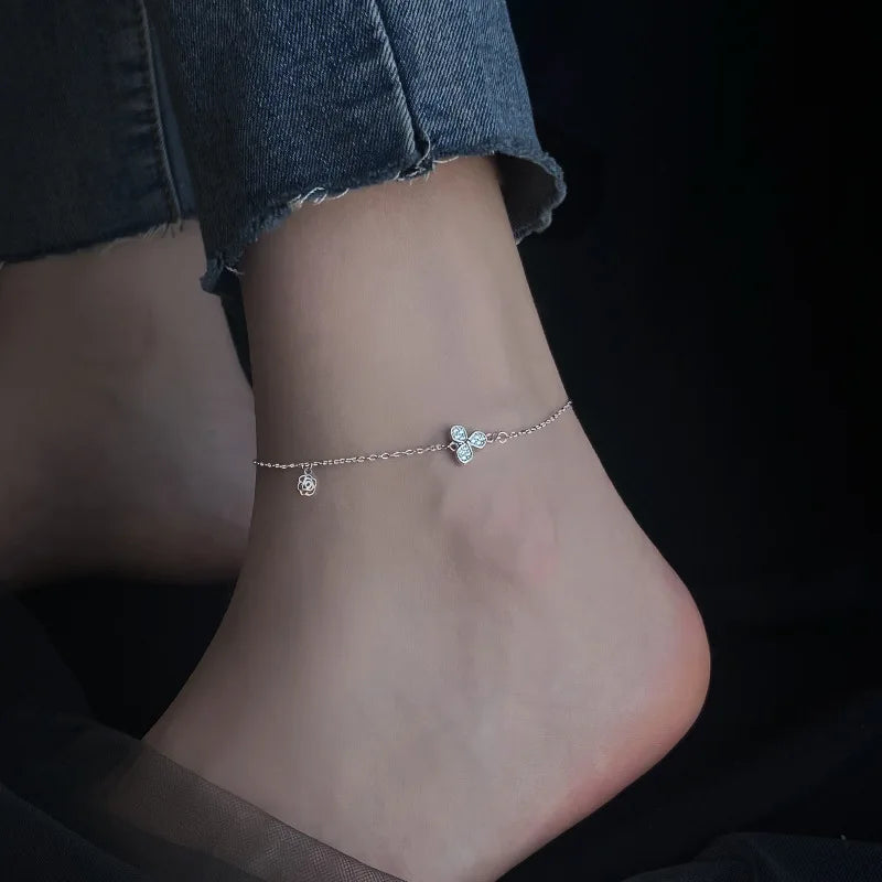 Sterling Silver Anklet Dazzling Chain.