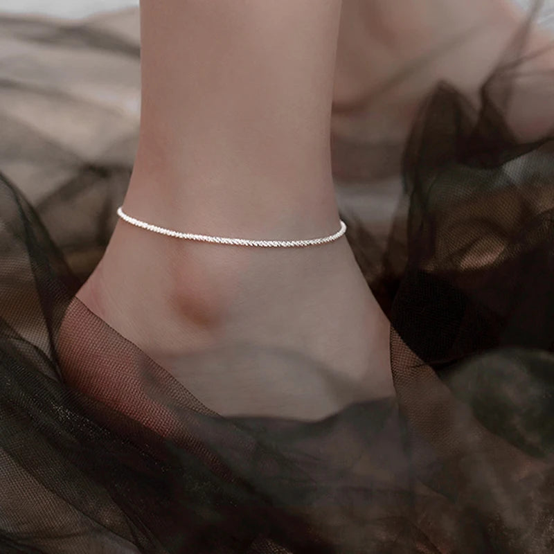 Sterling Silver Anklet Dazzling Chain.