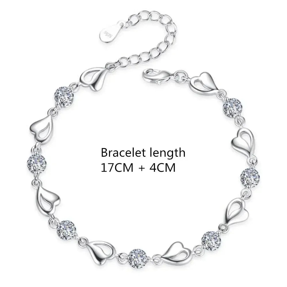 Heart Shaped Necklace Bracelet