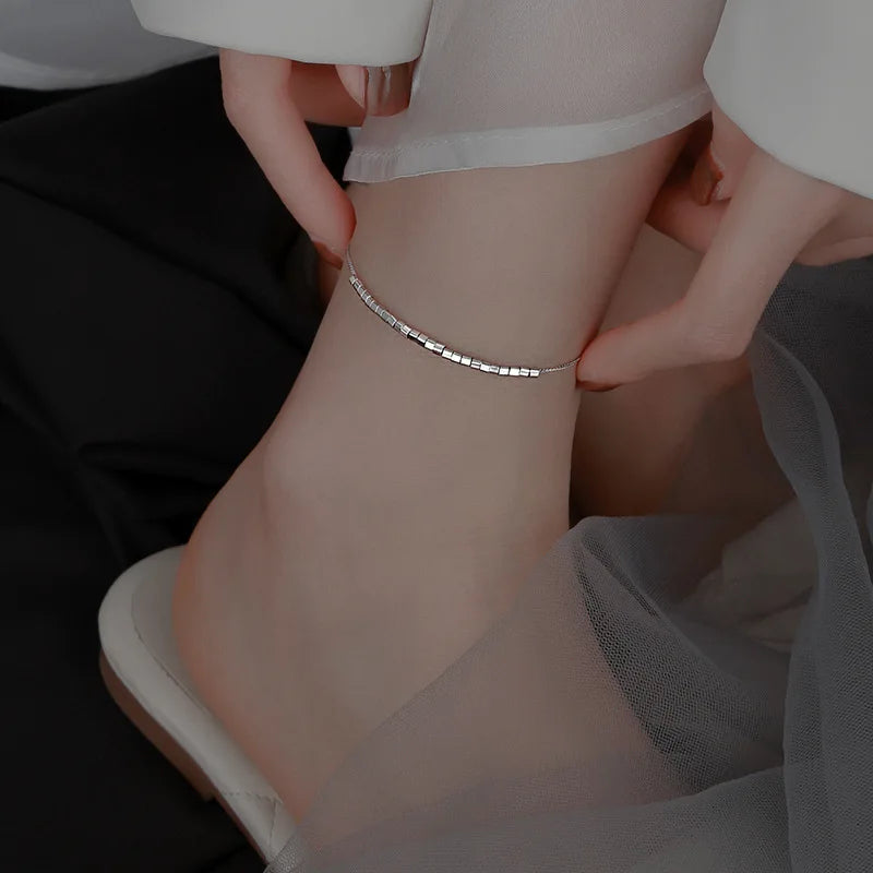 Sterling Silver Anklet Dazzling Chain.
