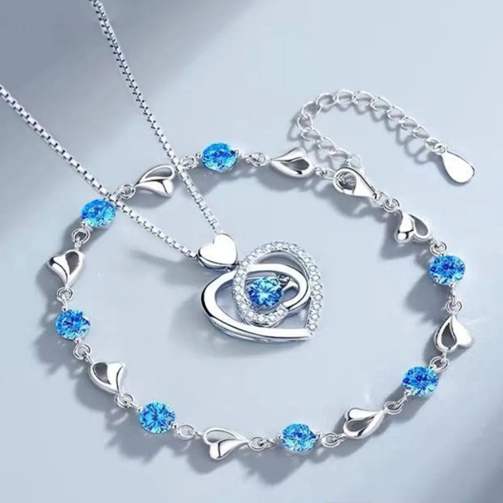 Heart Shaped Necklace Bracelet