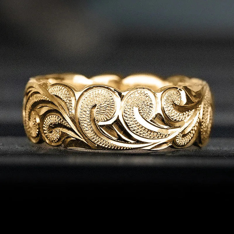 Silver Floral Pattern Ring