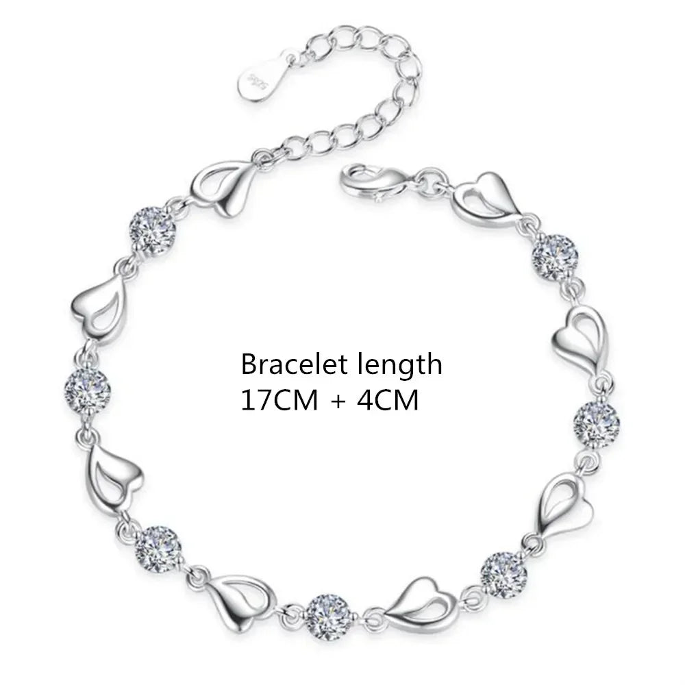 Heart Shaped Necklace Bracelet