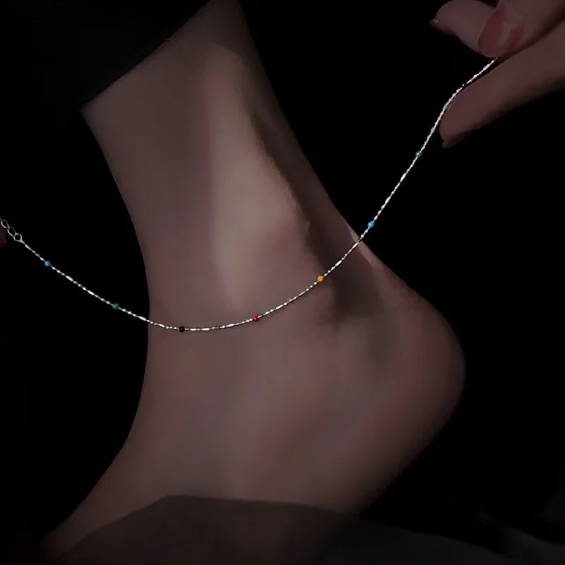 Sterling Silver Anklet Dazzling Chain.