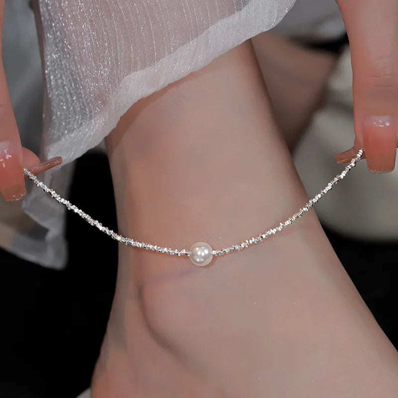 Sterling Silver Anklet Dazzling Chain.